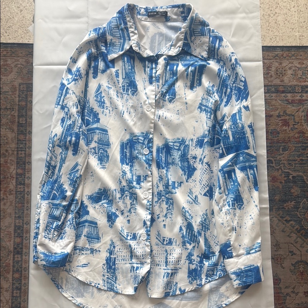 Blue and White Women’s Shirt